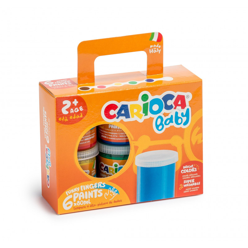ACUARELE FINGER 6X80 ML CARIOCA BABY 