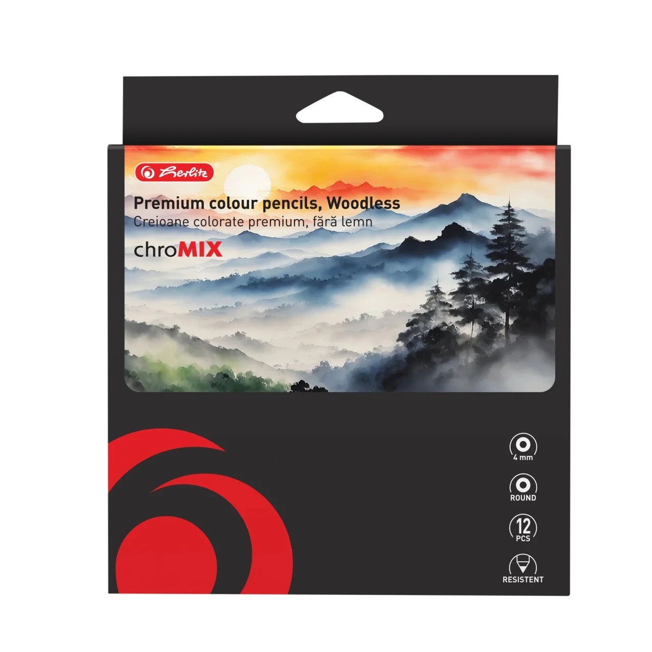 SET 12 CREIOANE COLORATE FARA LEMN MINA LACUITA SECTIUNE ROTUNDA HERLITZ