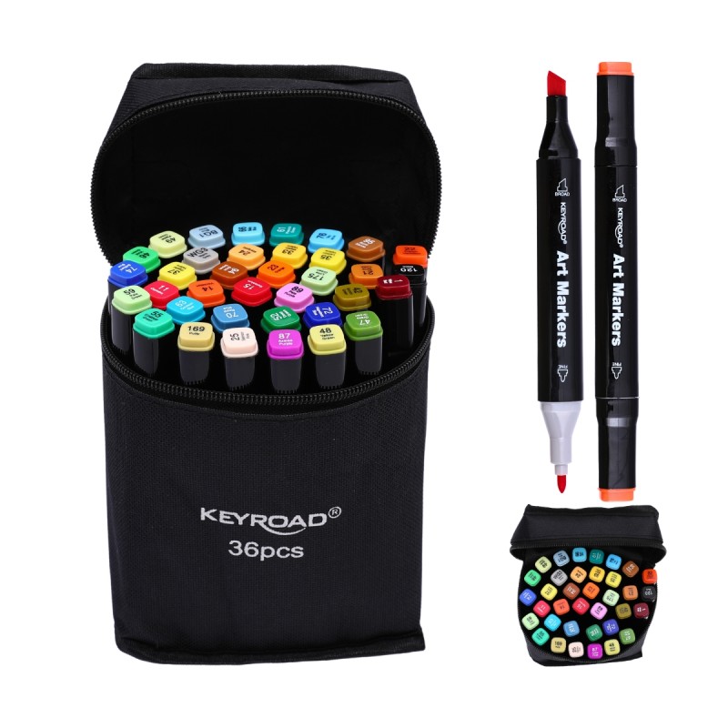 SET 36 MARKER CU 2 CAPETE IN BORSETA 