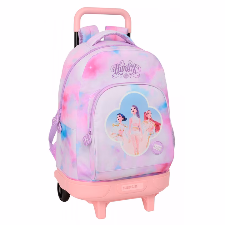 RUCSAC TROLER FETE K-POP DEMON HUNTERS ICONIC CU 2 ROTI COMPACT DETASABIL