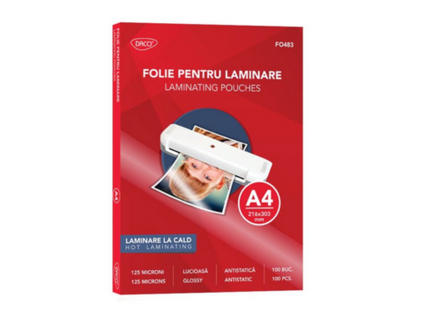 FOLIE LAMINARE A4 125 DE MICRONI 100/TOP DACO