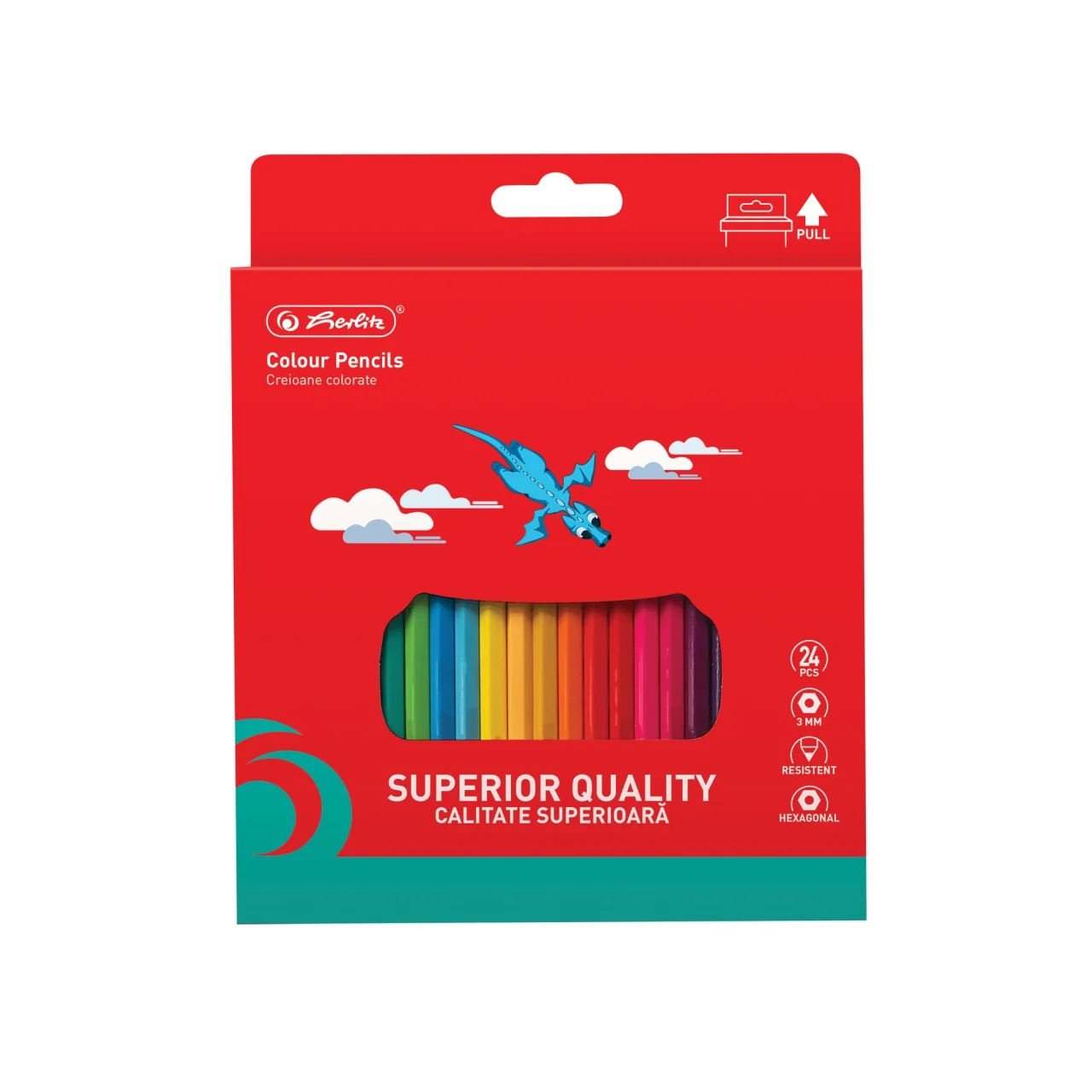 SET 24 CREIOANE COLORATE SECTIUNE HEXAGONALA HERLITZ