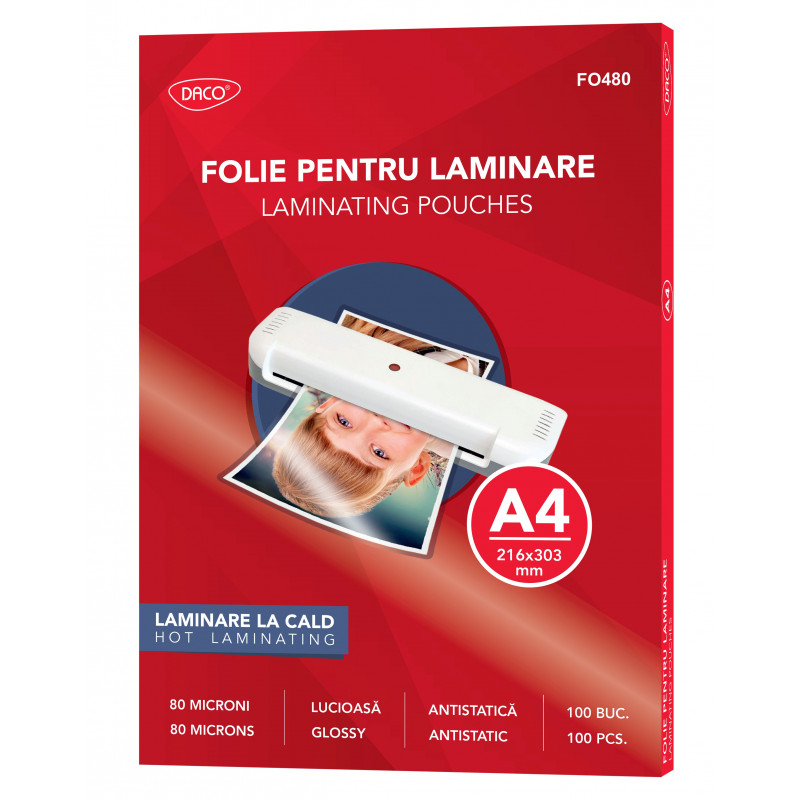 FOLIE LAMINARE A4 80 MICRONI 100/TOP DACO