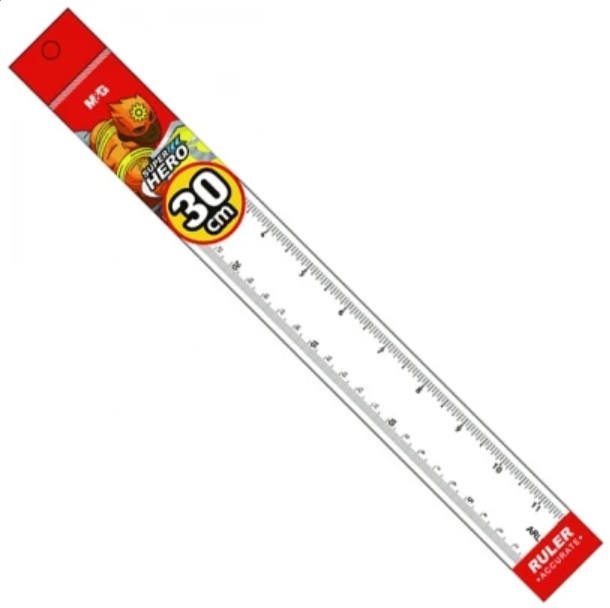 RIGLA PLASTIC SUPER HERO 30CM